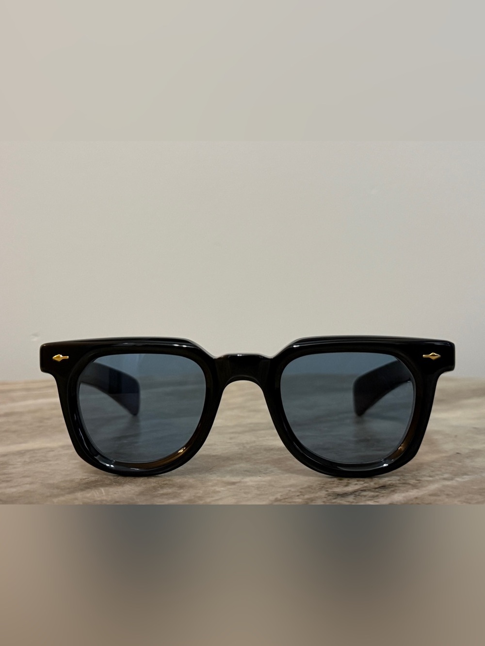 JACQUES MARIE MAGE VENDOME Sunglasses Black Frame Blue Lens Japan JMM AUTHENTIC